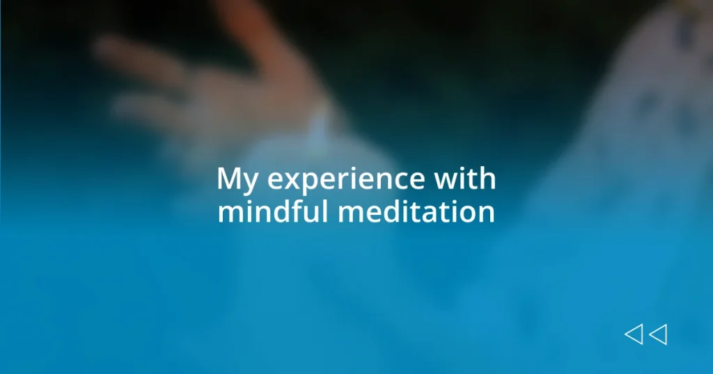 My experience with mindful meditation